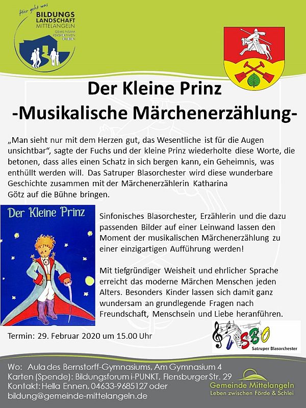 „Der Kleine Prinz“ Musikalisches Märchen  29.2.2020